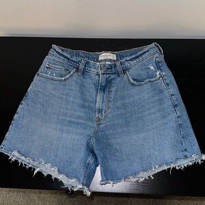 Abercrombie & Fitch Medium Wash The Dad Short High Rise Curve Love Size 28 9